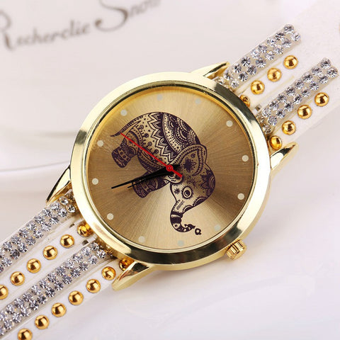 Fashion Elephant Pattern Bracelet Watch