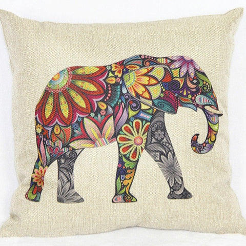 Retro Indian Elephant Cushion Cover