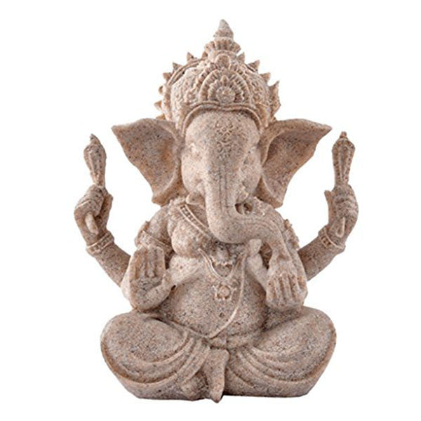 Handmade Sandstone Ganesha Buddha Elephant Statue