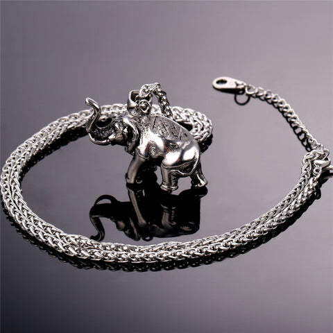Elephant Charm Pendant & Chain