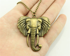Antique Elephant Pendant Necklace